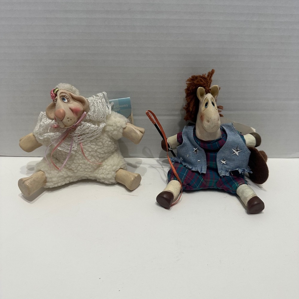 Russ Berrie Kathleen Kelly Critter Factory Lulu Lamb Buckshot Horse Figurine Lot